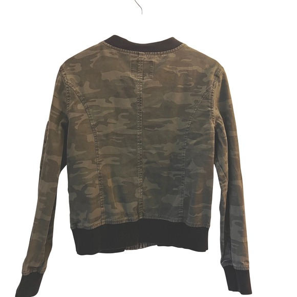 Sanctuary Green Camo Bomber Jacket Military Zipper Pockets Women's M - Picture 2 of 5